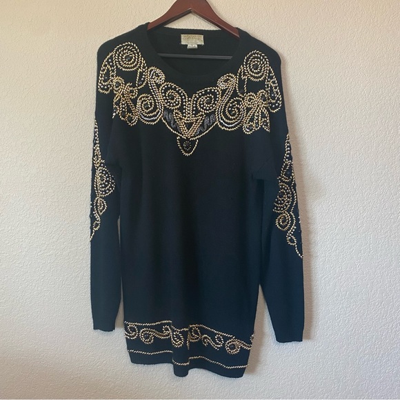 Vintage Paola Conte Beaded Sweater Size Large - Picture 10 of 10